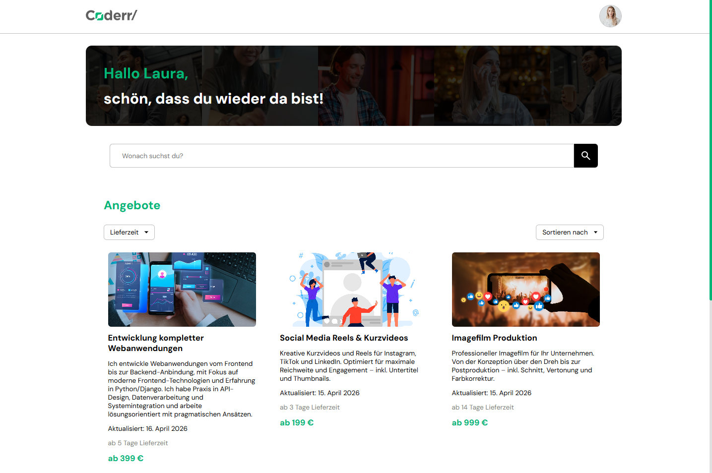 Coderr Project Screenshot